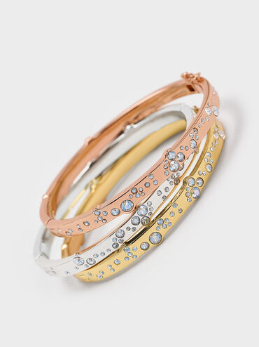 Reverie Crystal Bangle, Silver, hi-res