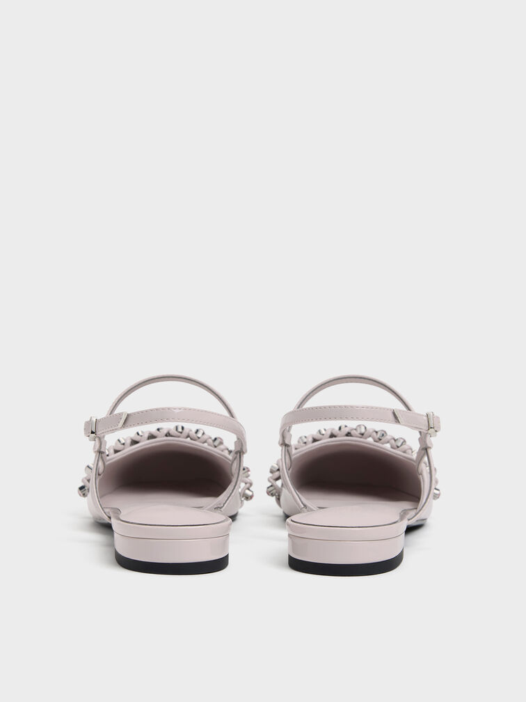 Patent Crystal Mary Jane Slingback Flats, Lilac, hi-res