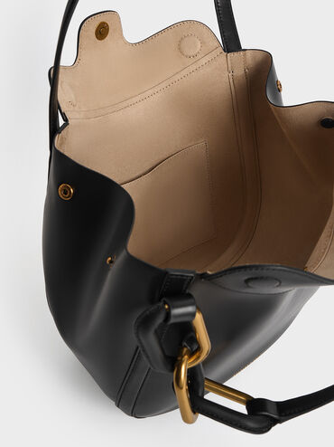 Kora Metallic-Accent Tote Bag, Black, hi-res