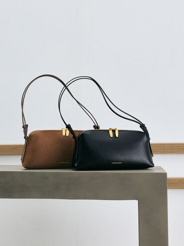 Deyna Double-Strap Shoulder Bag, Black, hi-res