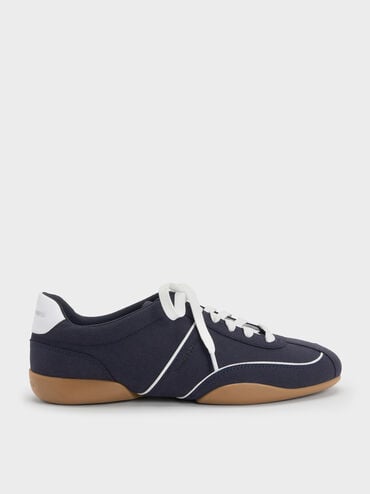 Louise Contrast-Trim Sneakers, Dark Blue, hi-res