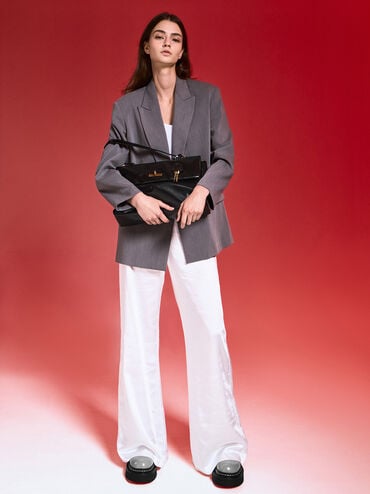 Kerry Top Handle Satchel Bag, Black, hi-res