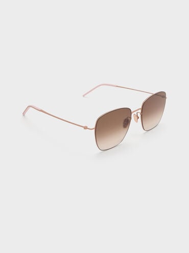 Miranda Square Sunglasses, Rose Gold, hi-res