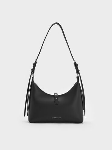 Lark Studded Belted Shoulder Bag, Noir, hi-res