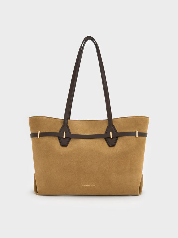 Arlet Double-Handle Belted Tote Bag, Sahara Sand, hi-res