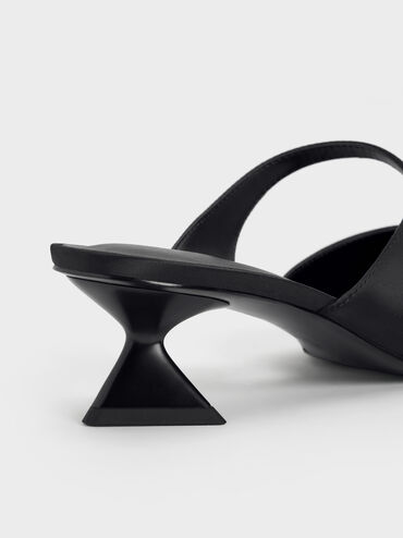 Vada Asymmetric Sculptural Heel Pumps, Black, hi-res