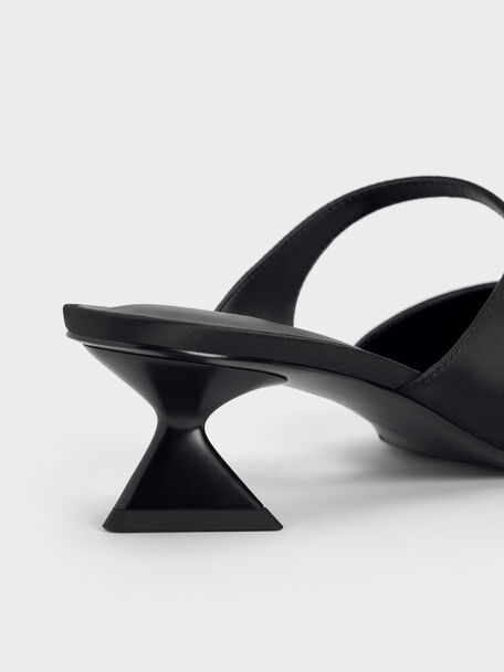 Vada Asymmetric Sculptural Heel Pumps, Black, hi-res