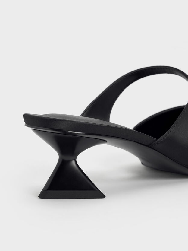 Vada Asymmetric Sculptural Heel Pumps, Black, hi-res