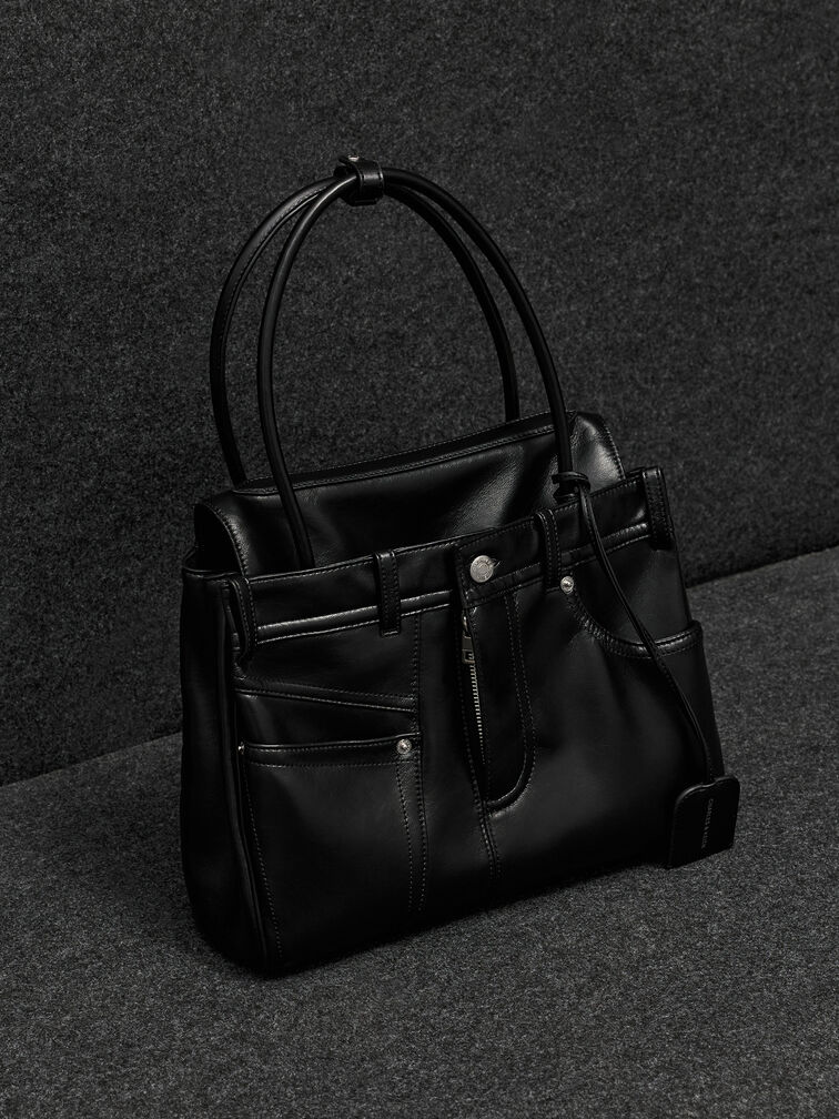 Arita Jeans Tote Bag, Noir, hi-res