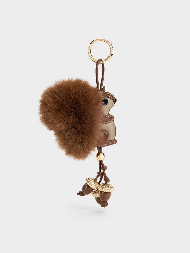 Furry Squirrel Acorn Charm, Multi, hi-res
