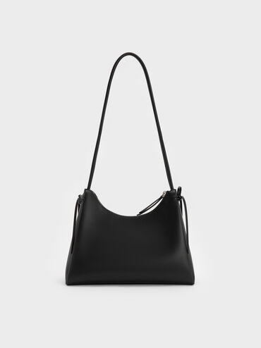 Hazel Bow Hobo Bag, Noir, hi-res