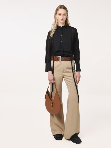 Cesia Metallic-Accent Hobo Bag, Chocolate, hi-res