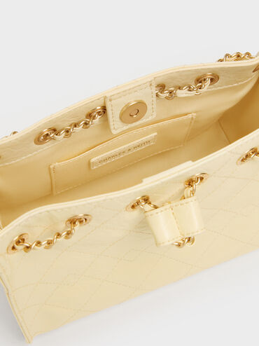 Duo Quilted Drawstring Bucket Bag, Butter Yellow, hi-res