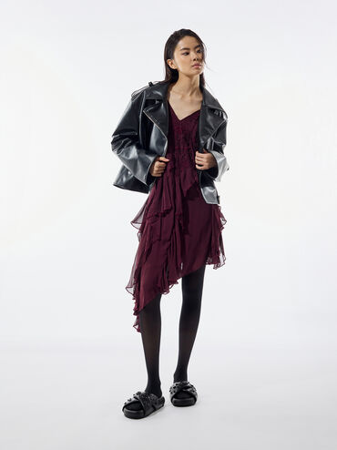 Gem & Pearl Flatform Sandals, Black, hi-res