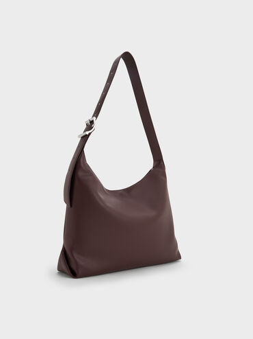 Larsen Buckle-Strap Hobo Bag, Plum, hi-res