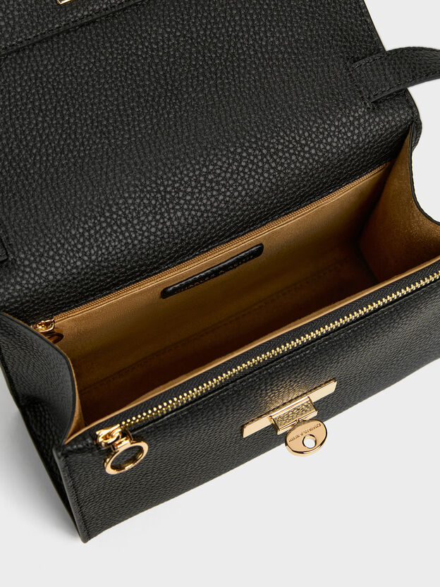 Chance Turn-Lock Crossbody Bag, Black, hi-res