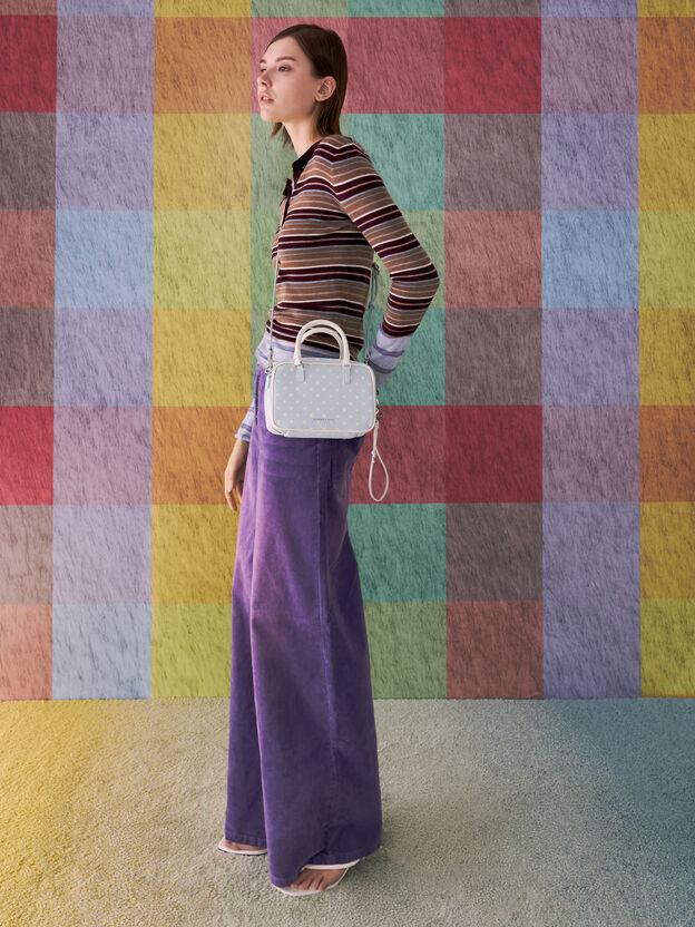 Sianna Polka-Dot Bowling Bag, Sea Salt Blue, hi-res