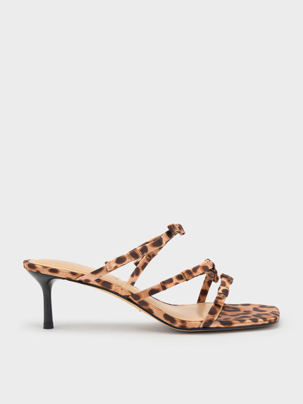 Jessy Leopard-Print Bow Heeled Sandals, Multi, hi-res