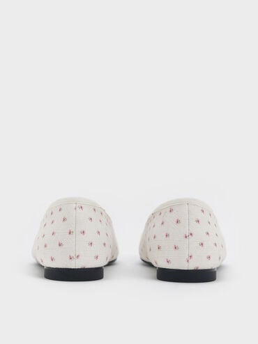 Floral-Print Bow Ballet Flats, Multi, hi-res
