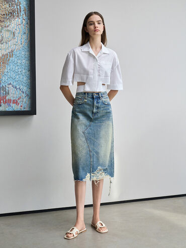 Easley Cut-Out Slide Sandals, Chalk, hi-res