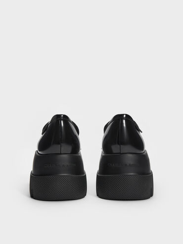 Leoi Platform Penny Loafers, Black Box, hi-res