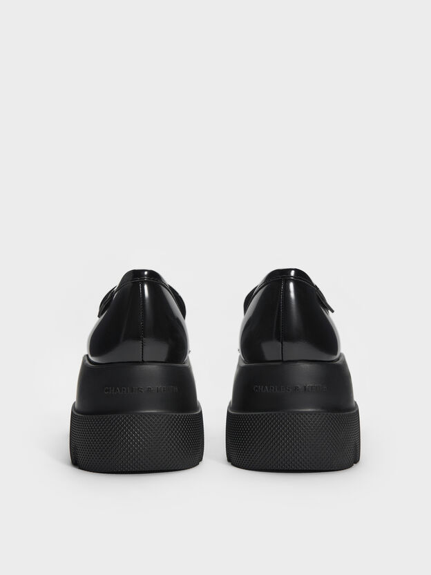 Leoi Platform Penny Loafers, Black Box, hi-res
