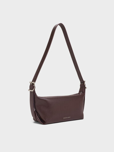 Larsen Buckle-Strap Slouchy Shoulder Bag, Plum, hi-res