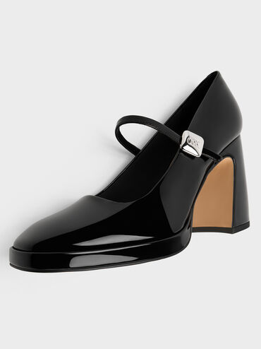 Jyll Patent Leather Platform Mary Janes, Black Patent, hi-res