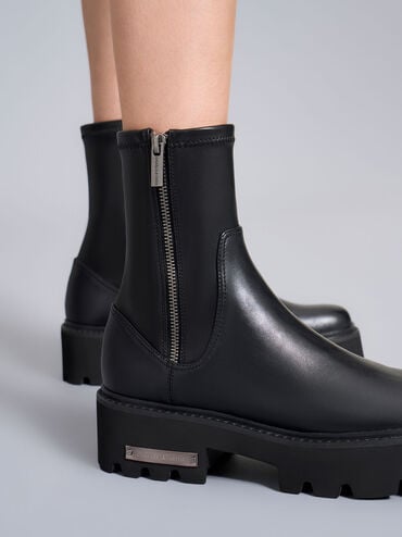 Imogen Side-Zip Ankle Boots, Black, hi-res
