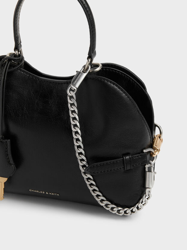 Delfina Chain Side-Belt Tote Bag, Noir, hi-res