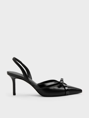 Kaleen Slingback Stilettos, Black, hi-res
