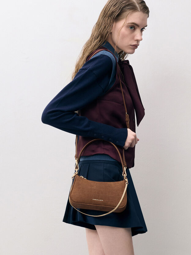 Elspeth Chain Shoulder Bag, Chocolate, hi-res