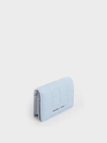 Cassia Quilted Mini Wallet, Light Blue, hi-res