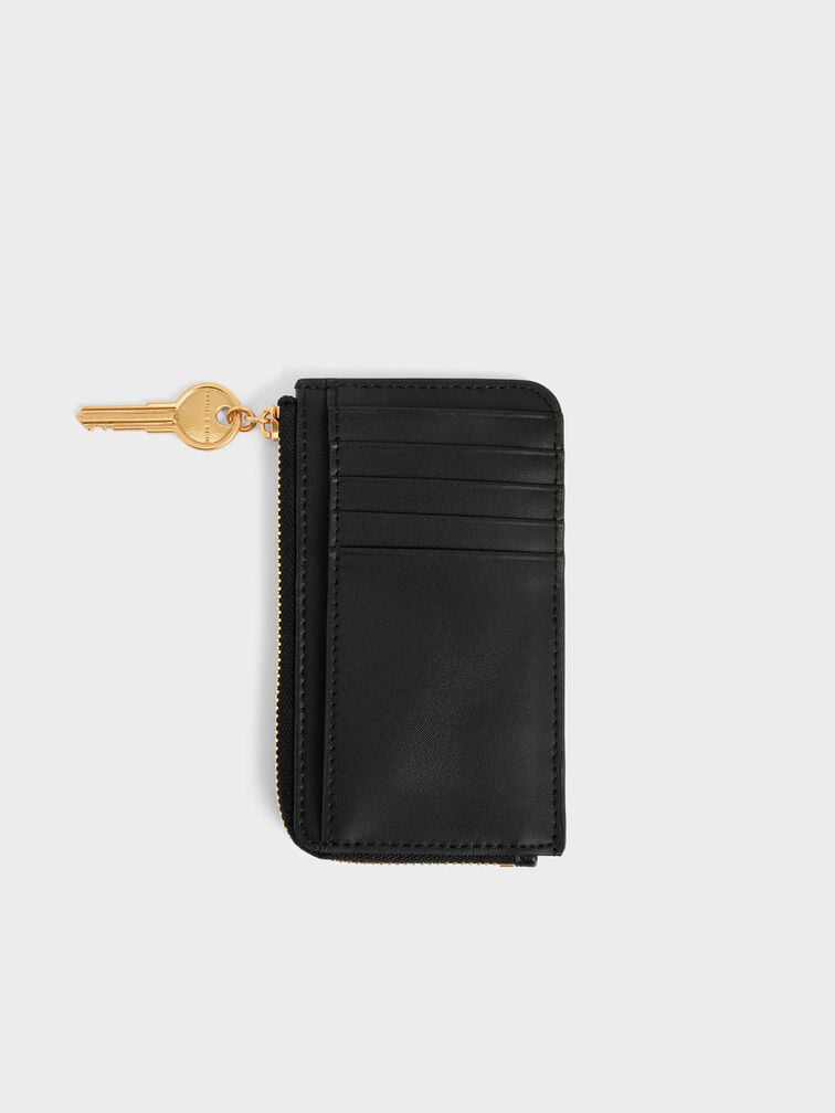 Lane Key Zip-Around Wallet, Black, hi-res