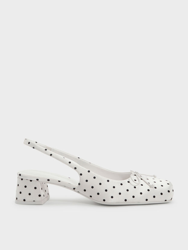 Sadira Satin Polka-Dot Slingback Pumps, Multi, hi-res