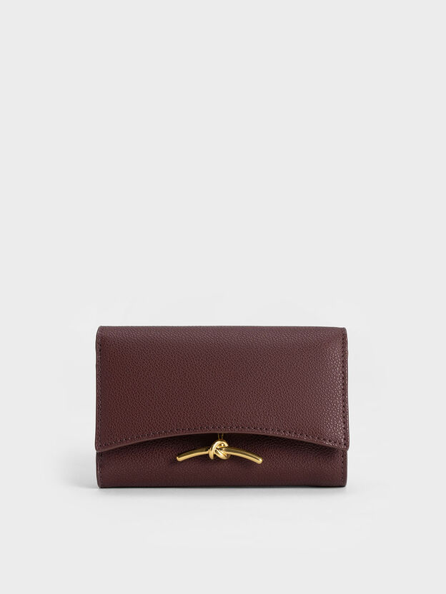 Huxley Metallic-Knot Wallet, Dark Chocolate, hi-res