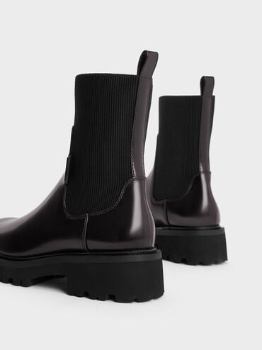 Remy Ridged-Sole Chelsea Boots, Burgundy, hi-res