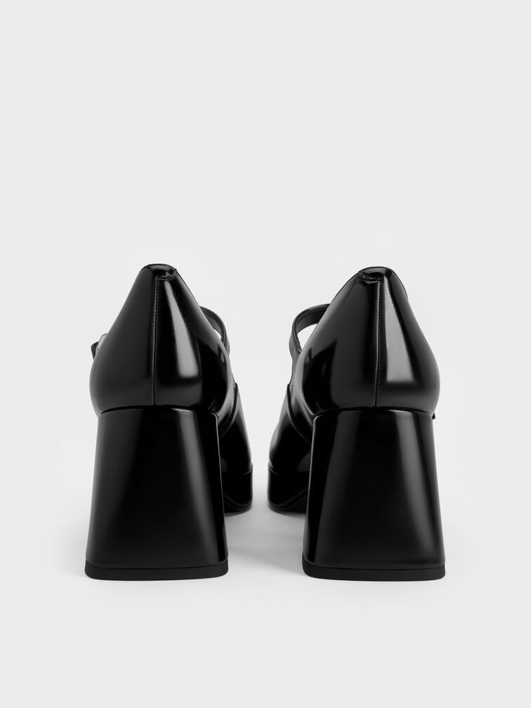 Platform Block-Heel Mary Jane Pumps, Black Box, hi-res