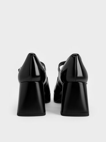 Platform Block-Heel Mary Jane Pumps, Black Box, hi-res
