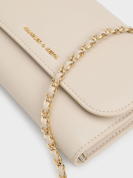 Octavia Front Flap Long Wallet, Ivory, hi-res