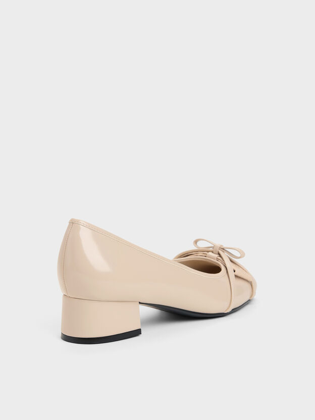 Bettina Double-Bow Pumps, Beige, hi-res