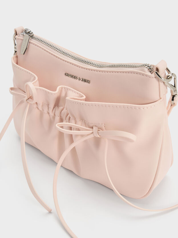 Mini Reese Ruched Bow Shoulder Bag, Soft Pink, hi-res