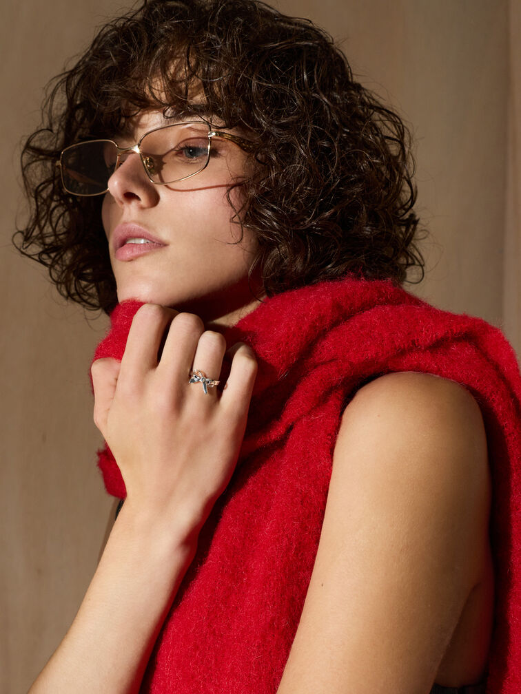 Athalia Bow Ring, Silver, hi-res