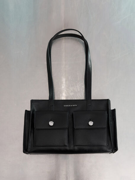 Zevon Multi-Pocket Tote Bag, Noir, hi-res