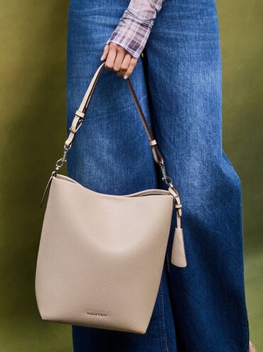 Beryl Bucket Bag, Taupe, hi-res