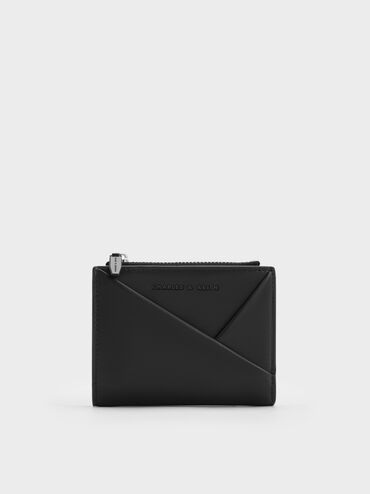 Midori Geometric Top-Zip Wallet, Noir, hi-res
