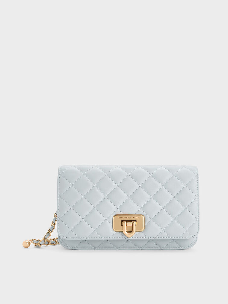 Cressida Quilted Push-Lock Clutch, Sea Salt Blue, hi-res