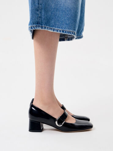 Gabine Leather Mary Jane Pumps, Black Box, hi-res