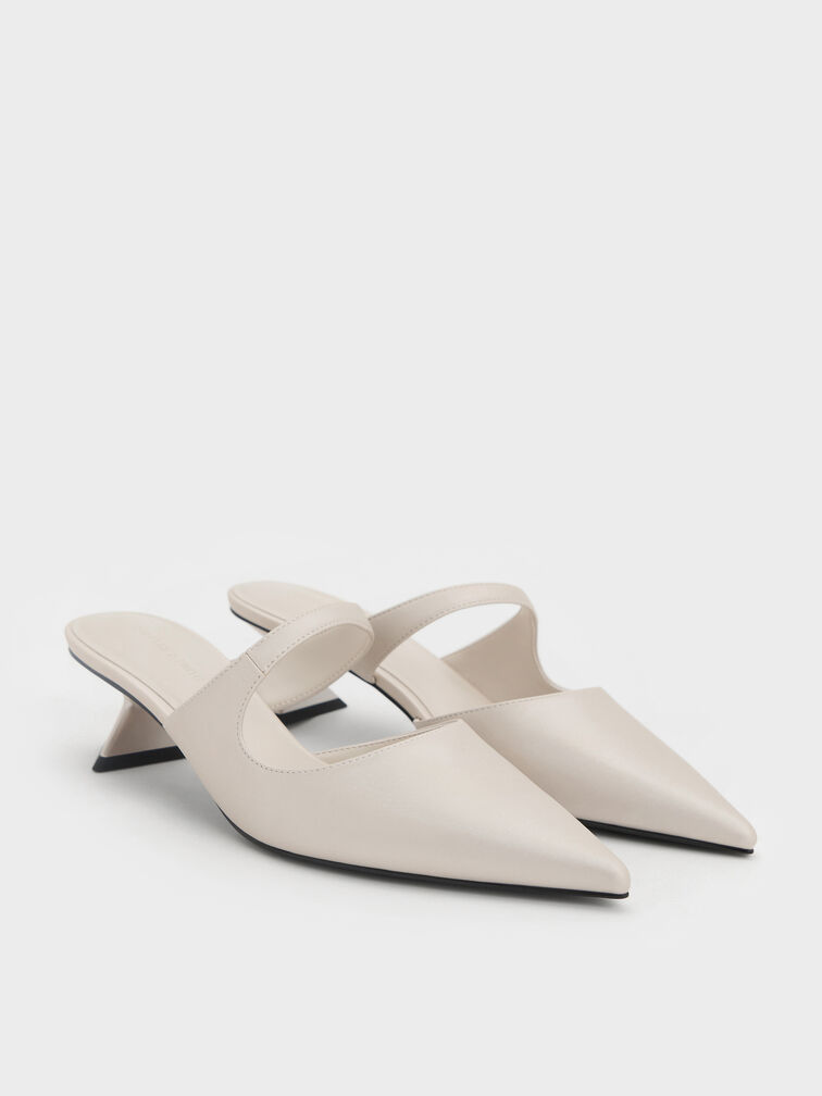 Vada Asymmetric Sculptural Heel Pumps, White, hi-res
