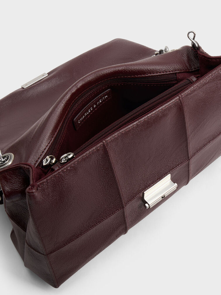 Delfina Quilted Chain-Strap Shoulder Bag, Wineberry Red, hi-res
